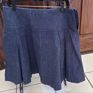 Michael Kors Blue A-Line Pleated Skirt